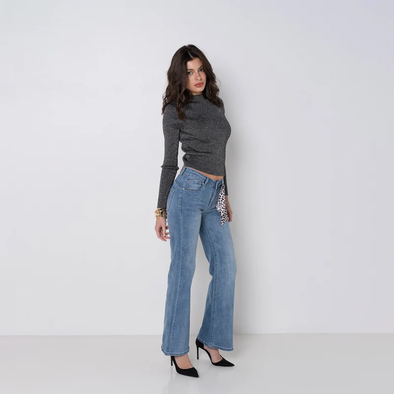 Jean Droit Taille Haute Zip