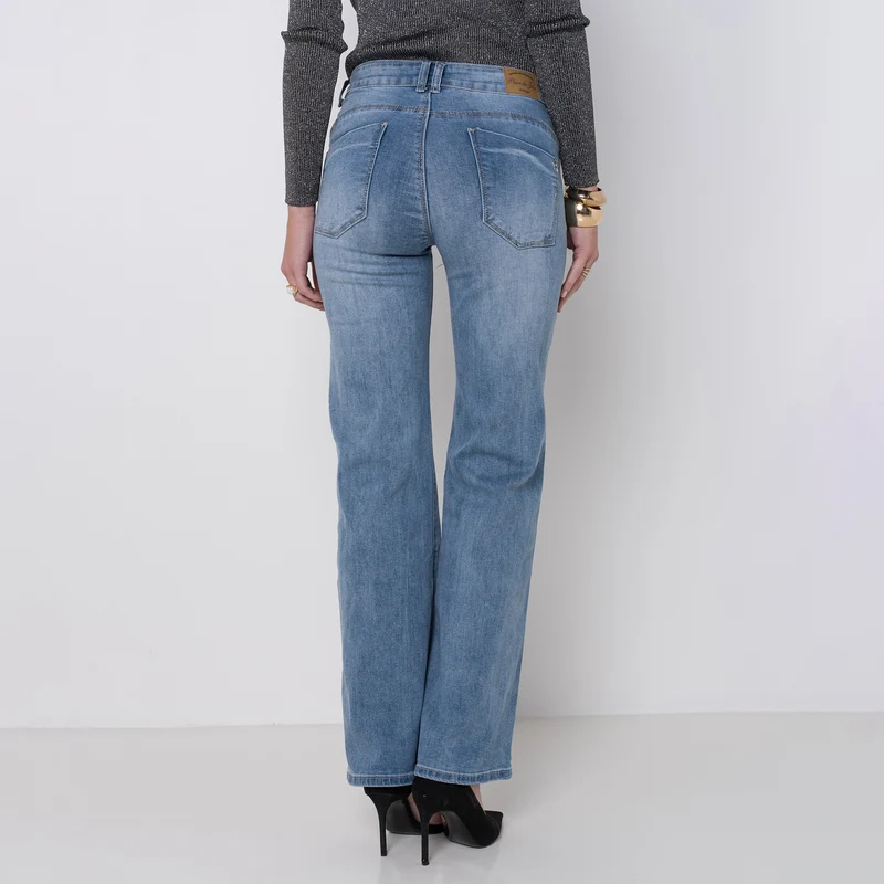 Jean Droit Taille Haute Zip