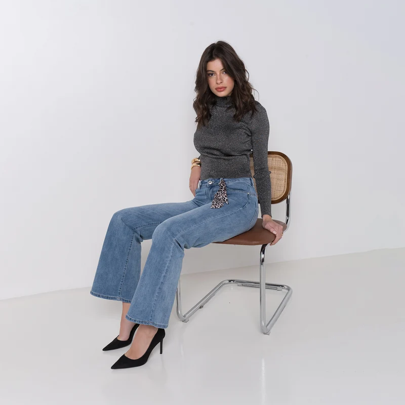 Jean Droit Taille Haute Zip