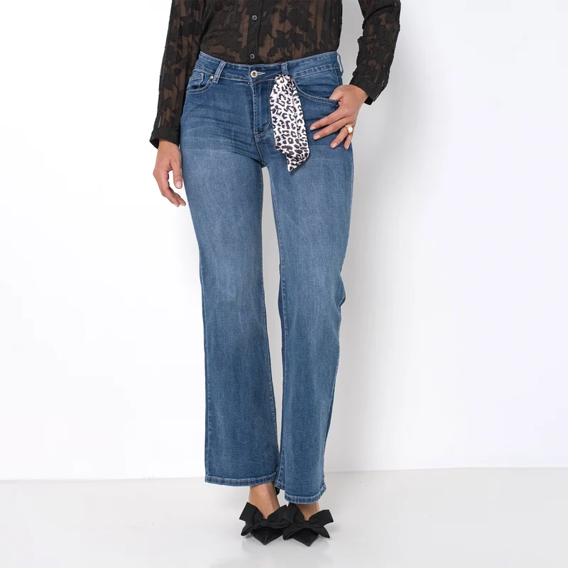 Jean Droit Taille Haute Zip