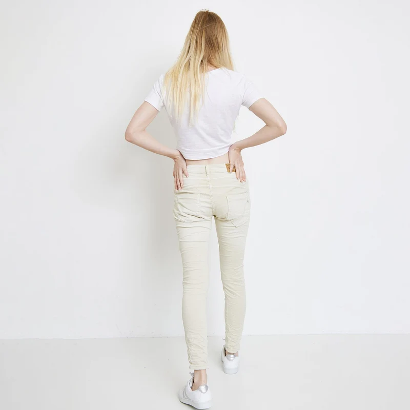 Pantalon Boyfriend Stretch Couleur
