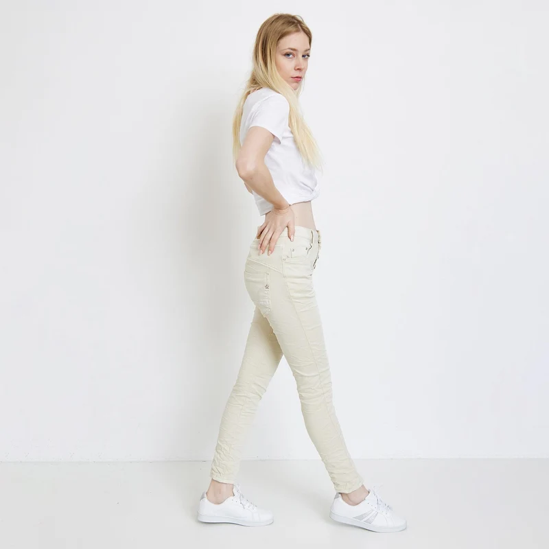 Pantalon Boyfriend Stretch Couleur