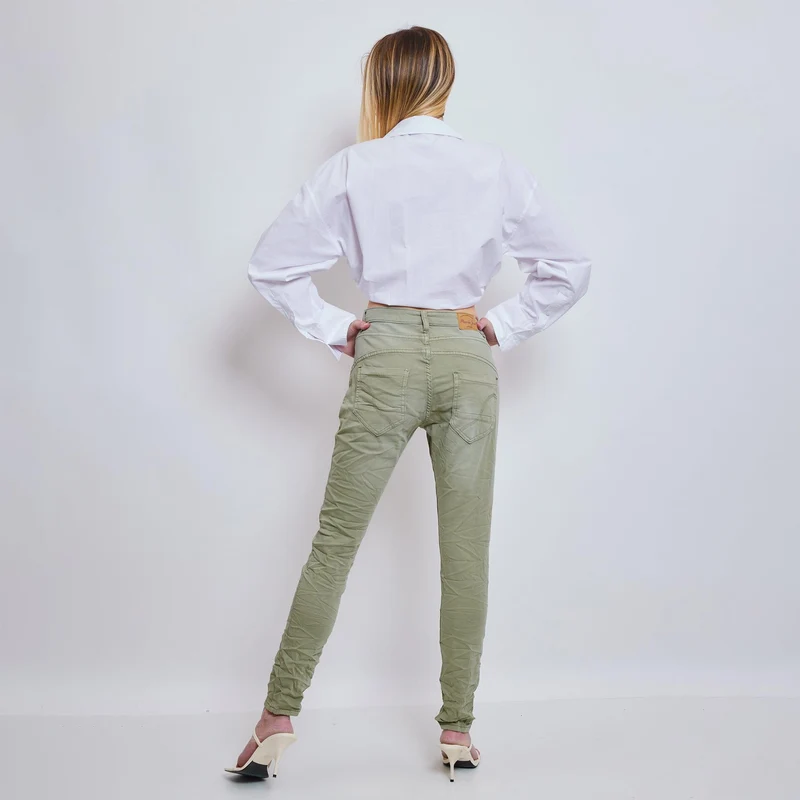 Pantalon Boyfriend Stretch Couleur