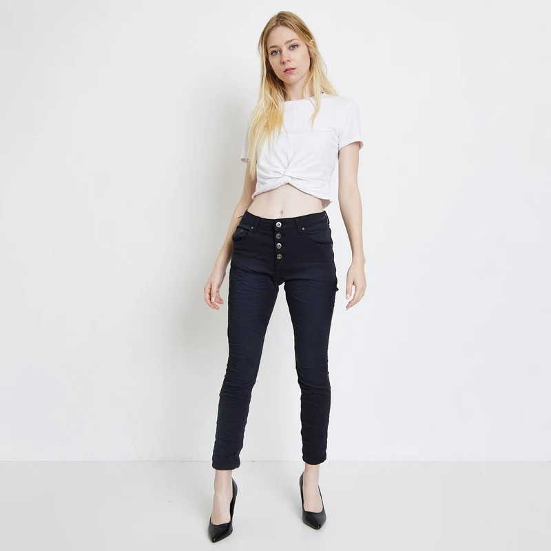 Pantalon Boyfriend Stretch Couleur