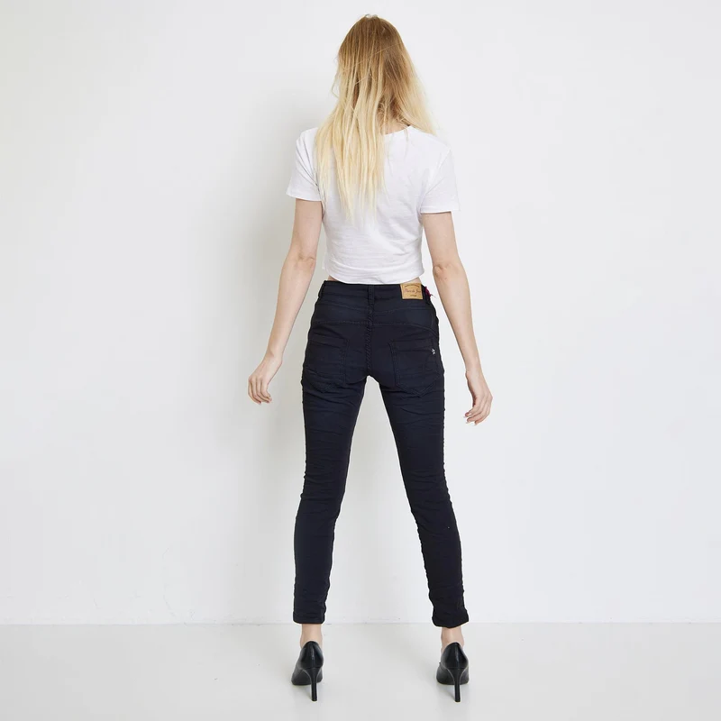 Pantalon Boyfriend Stretch Couleur