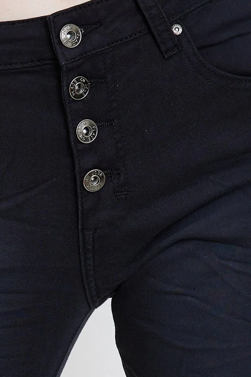 Pantalon Boyfriend Stretch Couleur