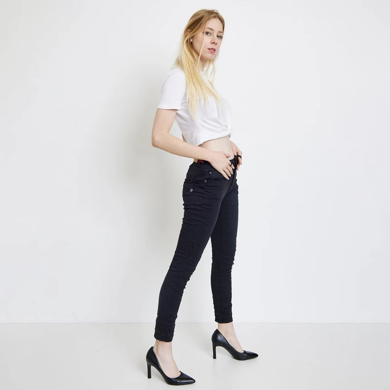 Pantalon Boyfriend Stretch Couleur