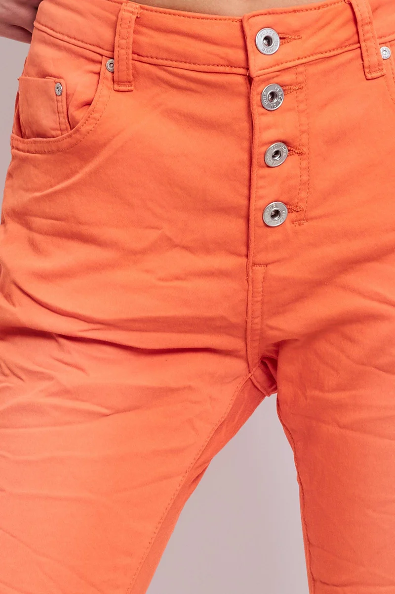 Pantalon Boyfriend Stretch Couleur