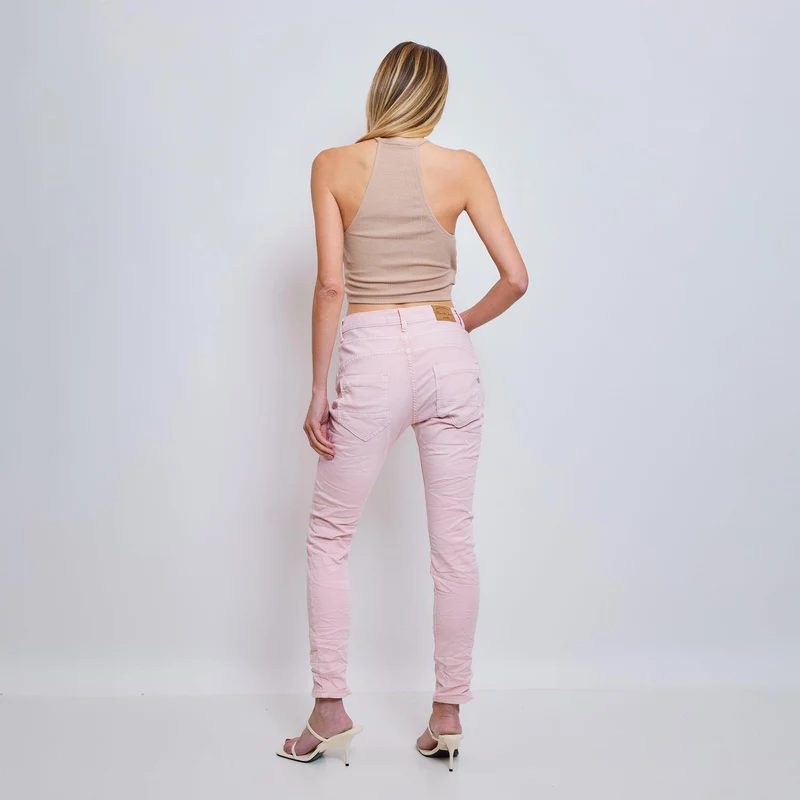 Pantalon Boyfriend Stretch Couleur