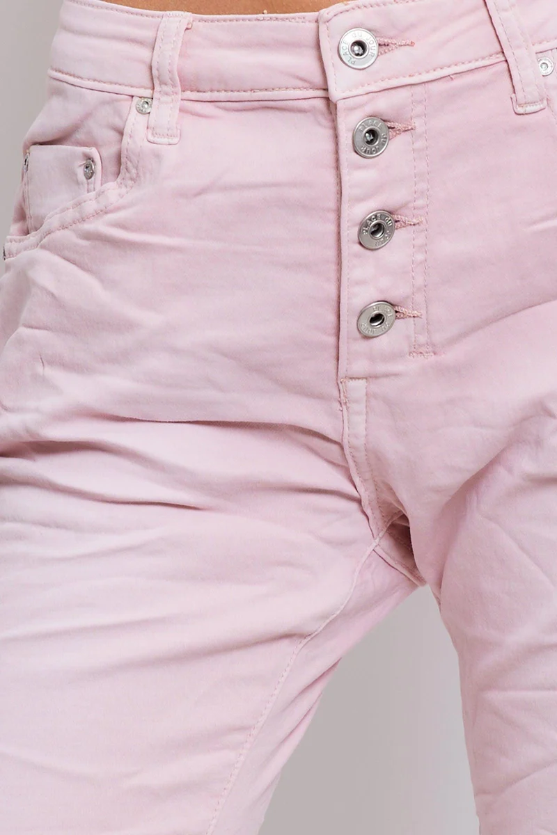 Pantalon Boyfriend Stretch Couleur