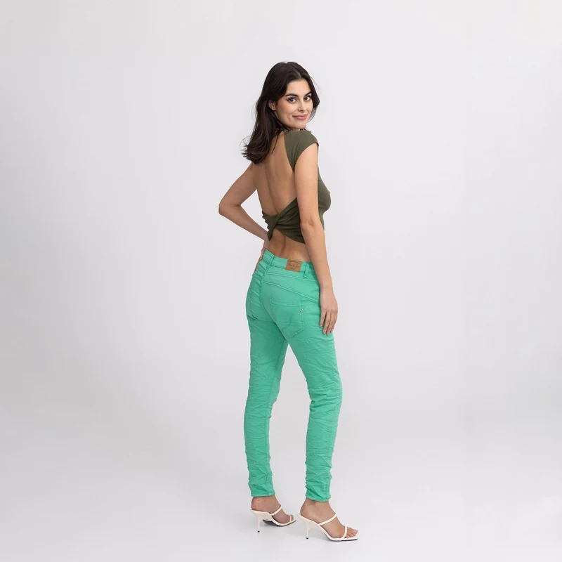 Pantalon Boyfriend Stretch Couleur