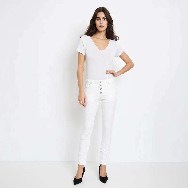 Pantalon Boyfriend Stretch Couleur