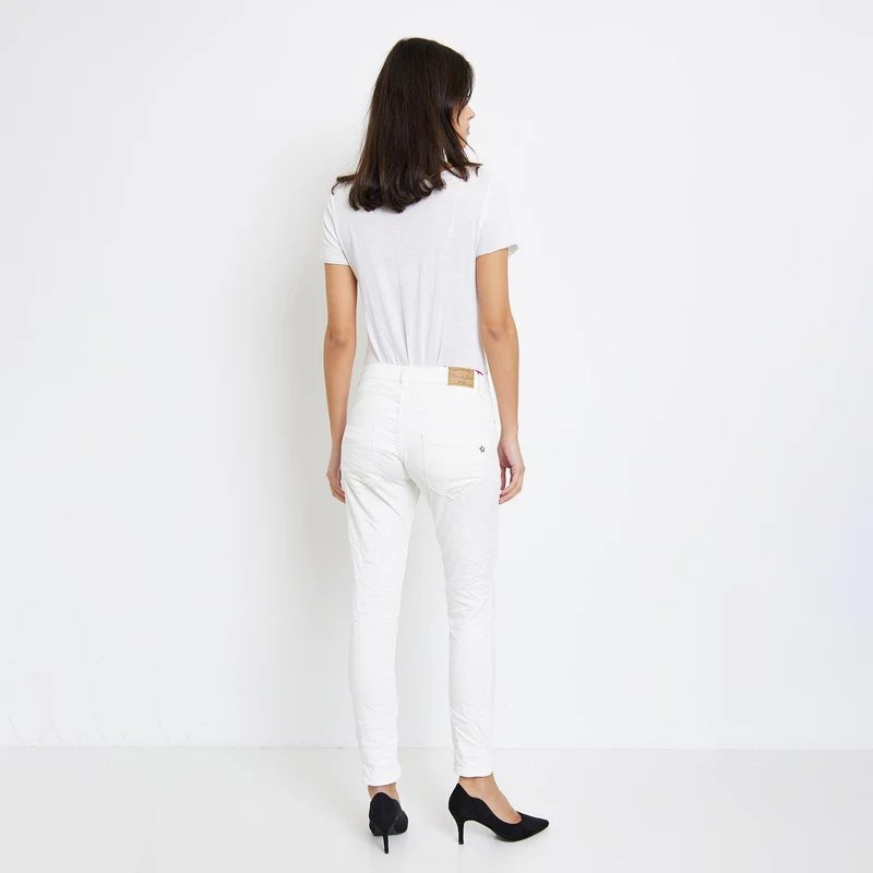 Pantalon Boyfriend Stretch Couleur