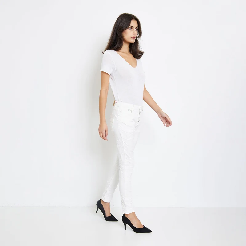Pantalon Boyfriend Stretch Couleur