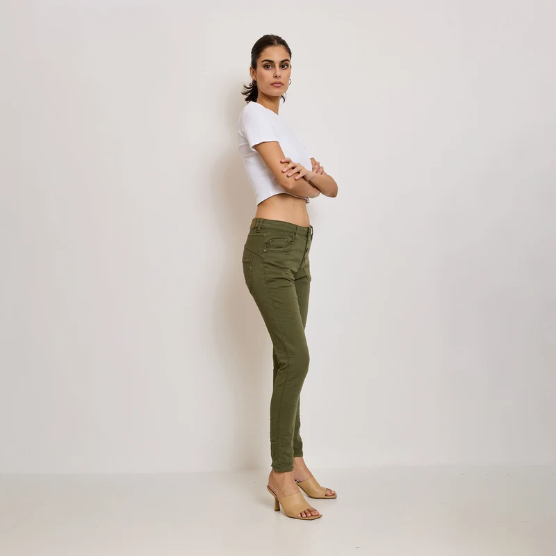 Pantalon Boyfriend Stretch Couleur