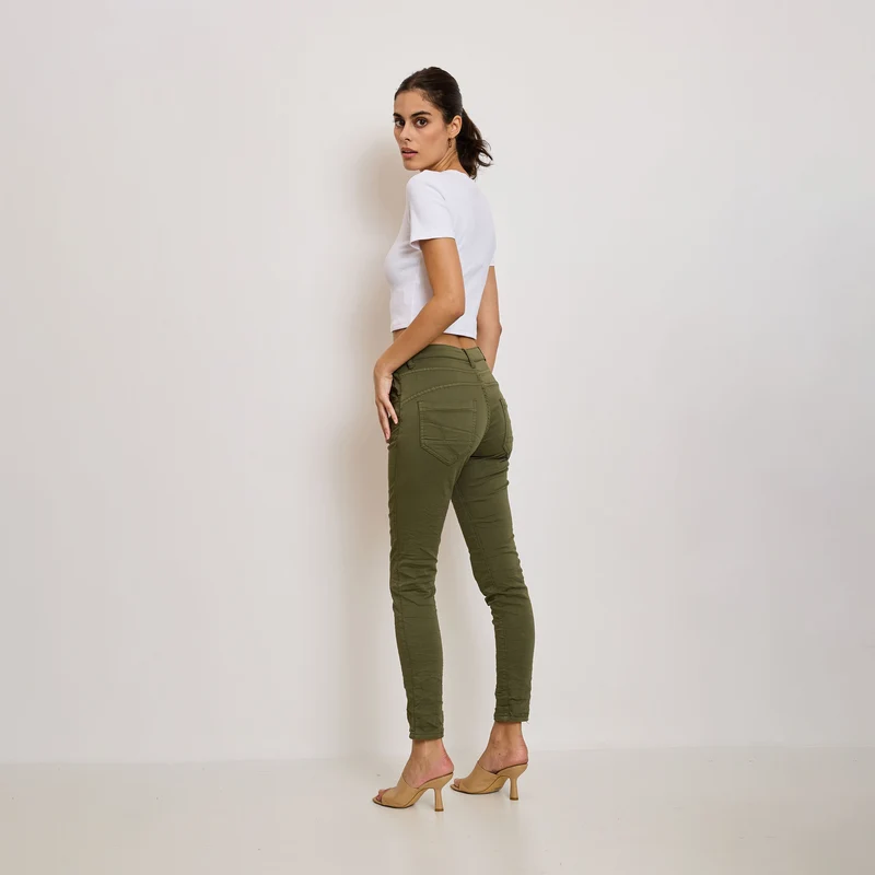 Pantalon Boyfriend Stretch Couleur