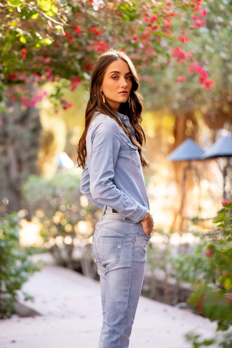 Pantalon Boyfriend Stretch Couleur