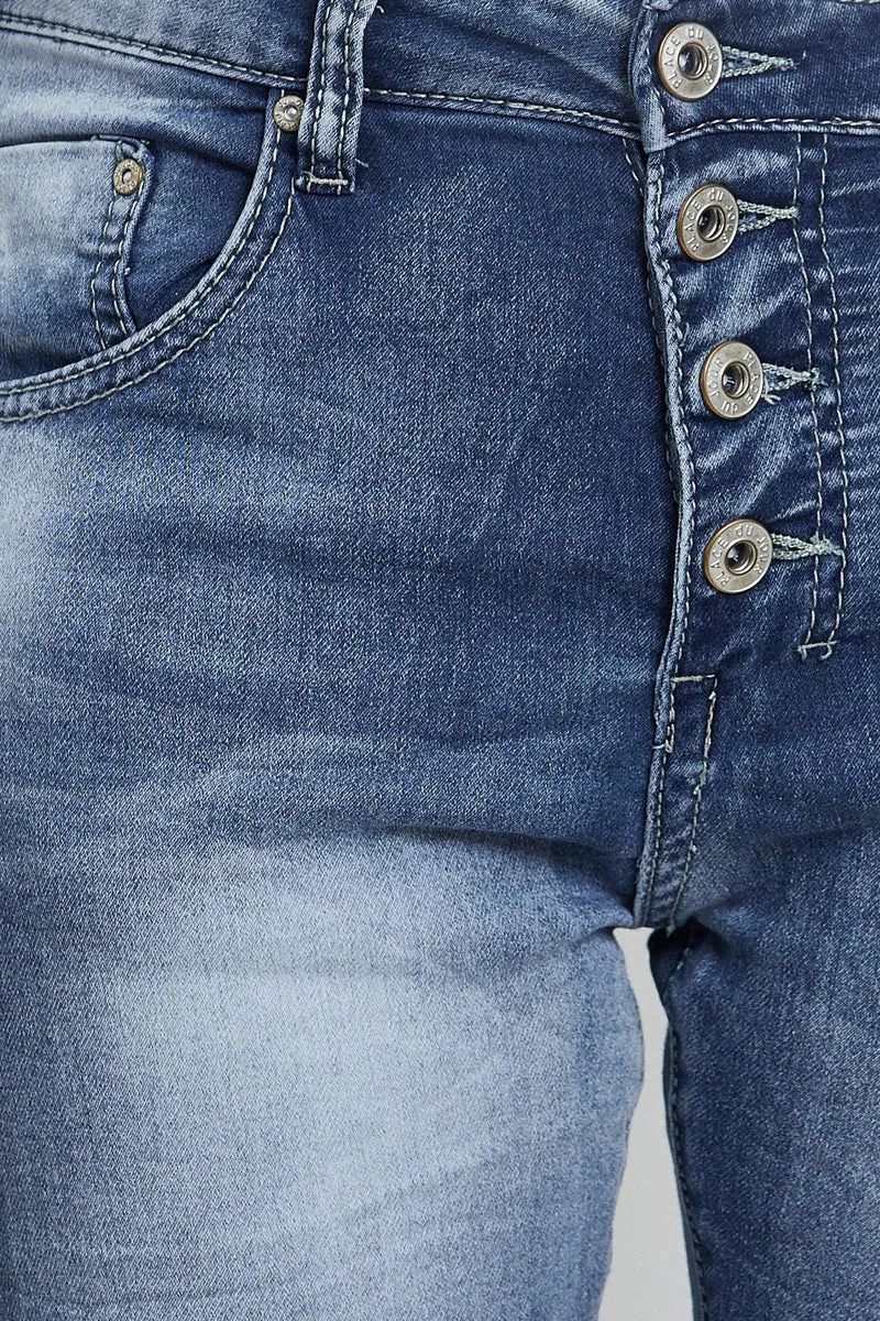 Pantalon Boyfriend Stretch Couleur