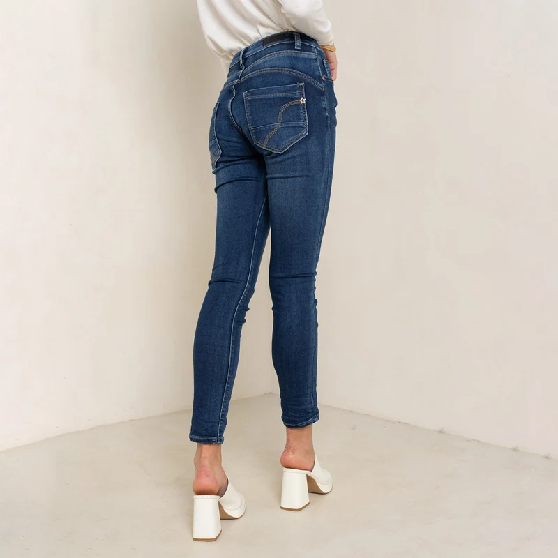 Pantalon Boyfriend Stretch Couleur