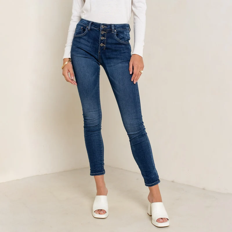 Pantalon Boyfriend Stretch Couleur