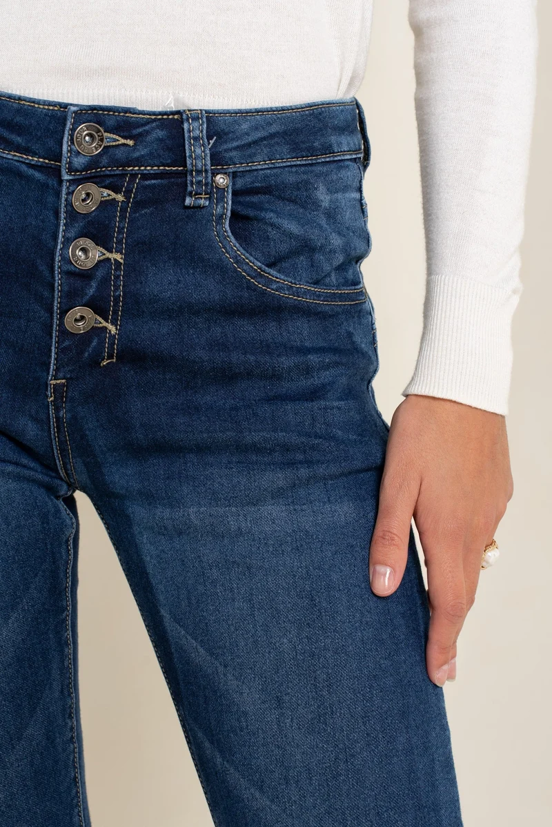Pantalon Boyfriend Stretch Couleur