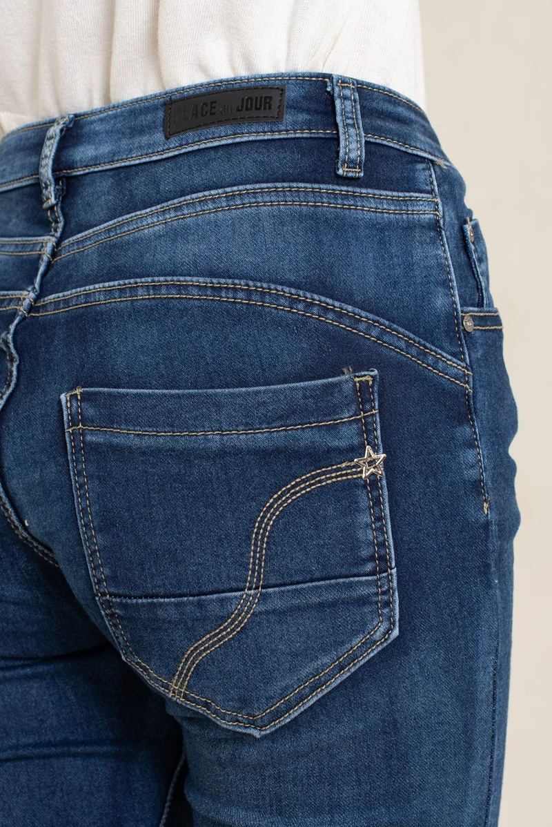 Pantalon Boyfriend Stretch Couleur