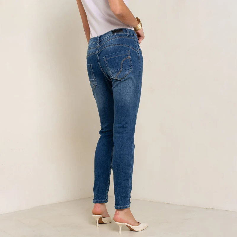 Pantalon Boyfriend Stretch Couleur
