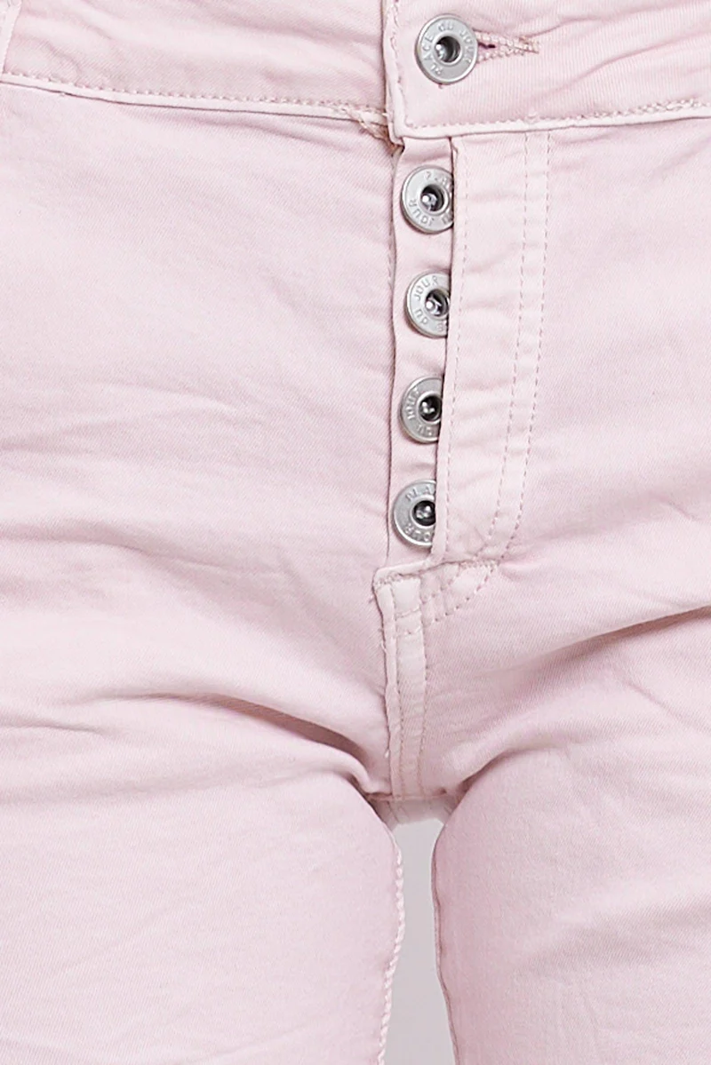 Pantalon Boyfriend couleur avec revers blanc