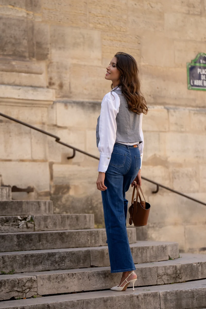 Jean Vintage Évasé Poches Plaquées