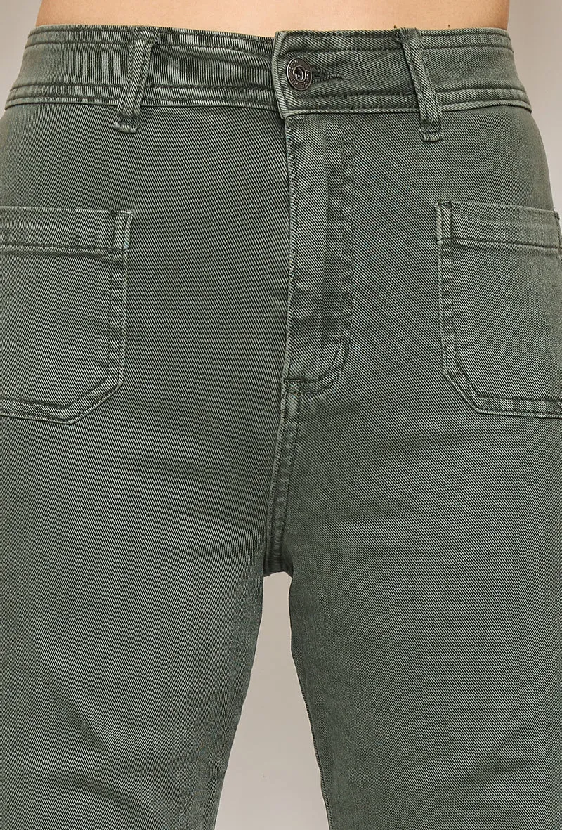 Jean Vintage Évasé Poches Plaquées