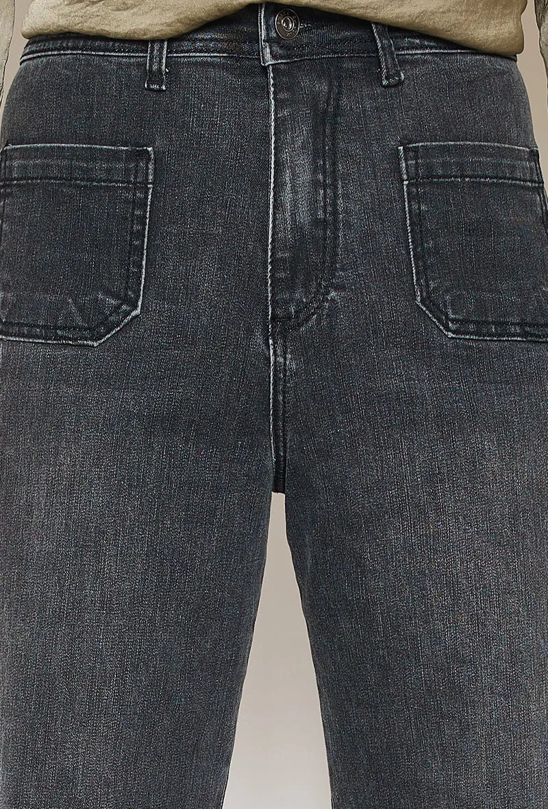 Jean Vintage Évasé Poches Plaquées
