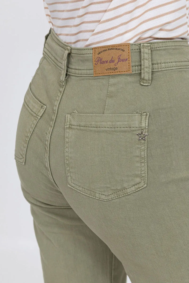 Jean Vintage Évasé Poches Plaquées