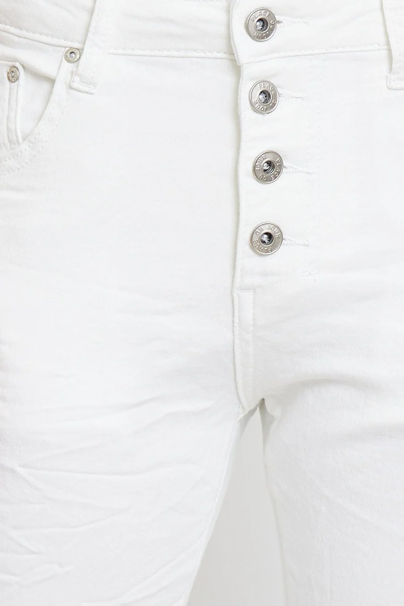 Boyfriend Taille Haute à Boutons