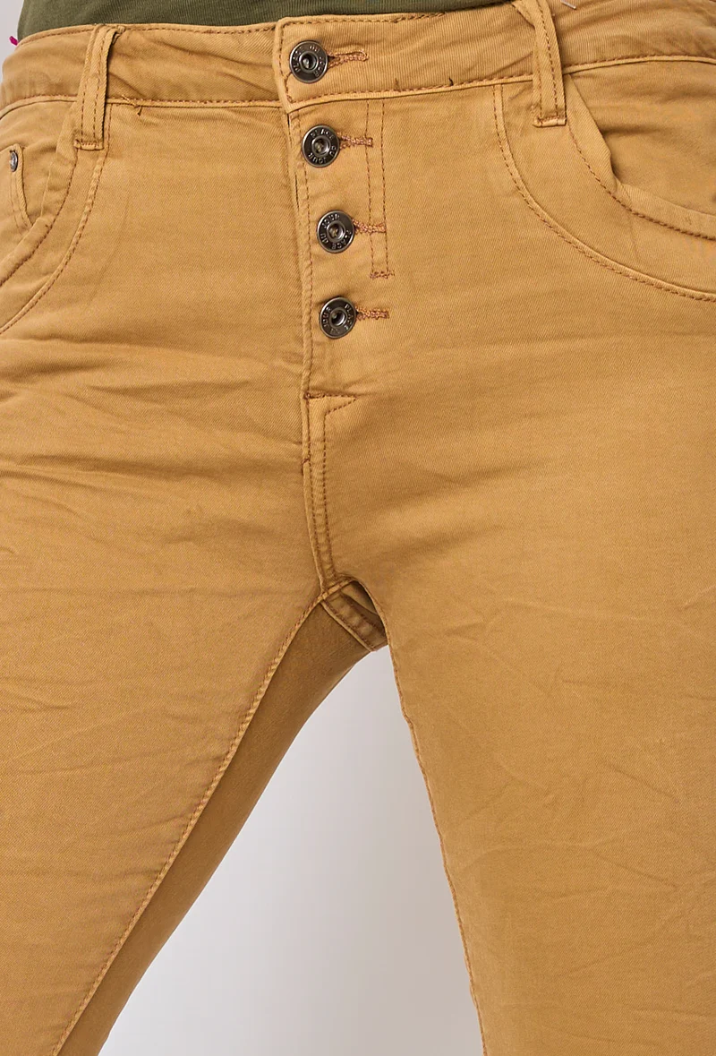 Boyfriend Taille Haute à Boutons