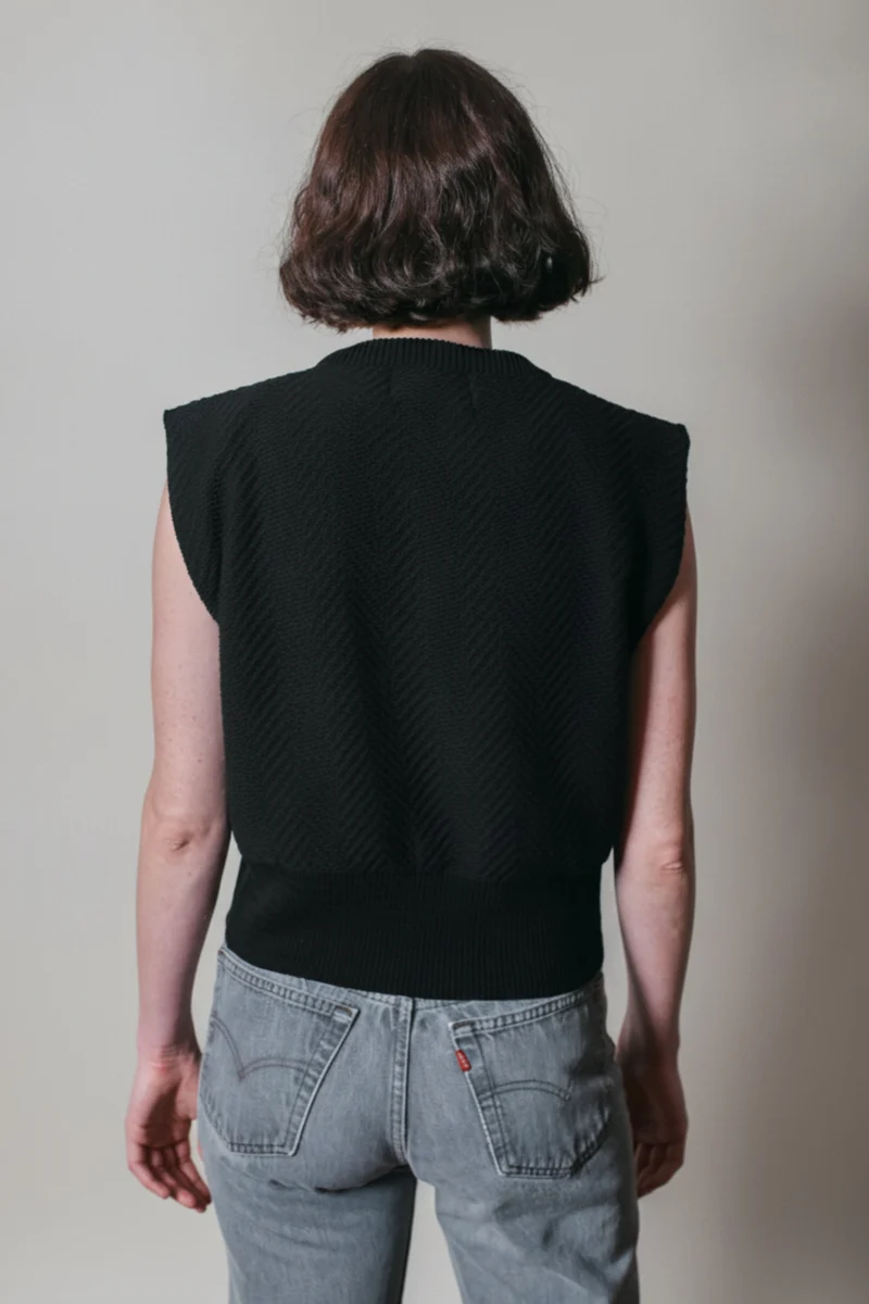 VALENTINE Sleeveless Top in Organic Cotton - Black