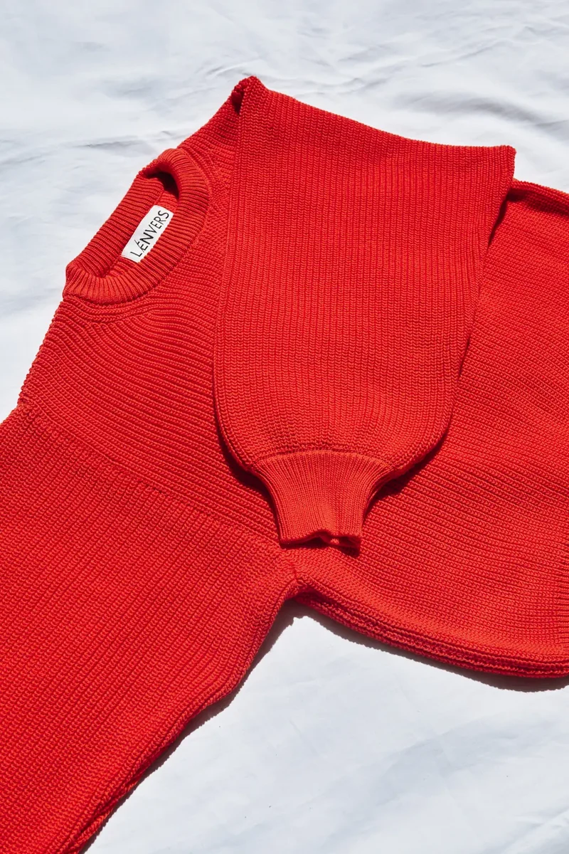 CLEMENTINE Batwing Sweater in Organic Cotton - Red