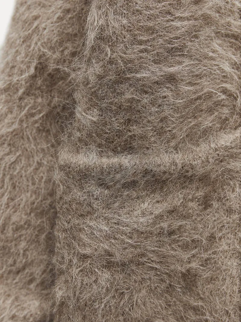 Short Coat Knitted with an Alpaca Blend