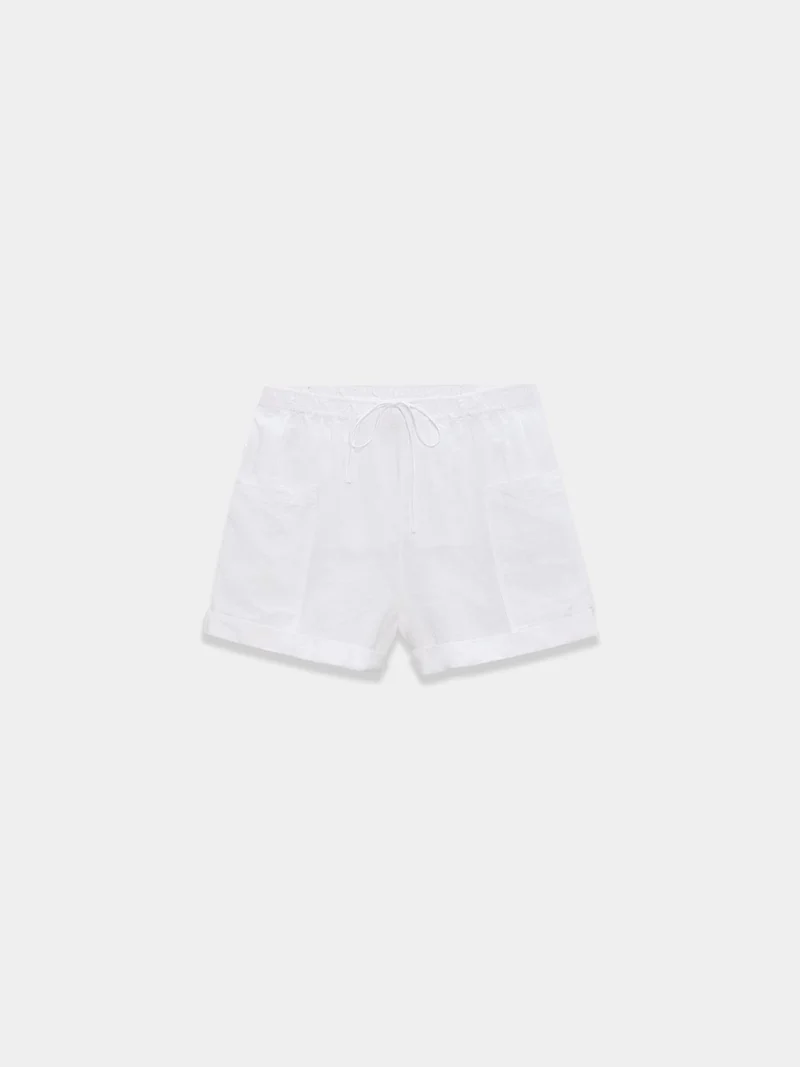 White Linen Short with tie