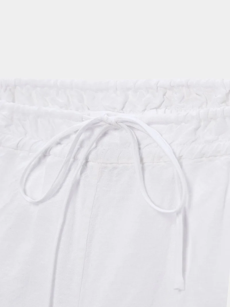 White Linen Short with tie