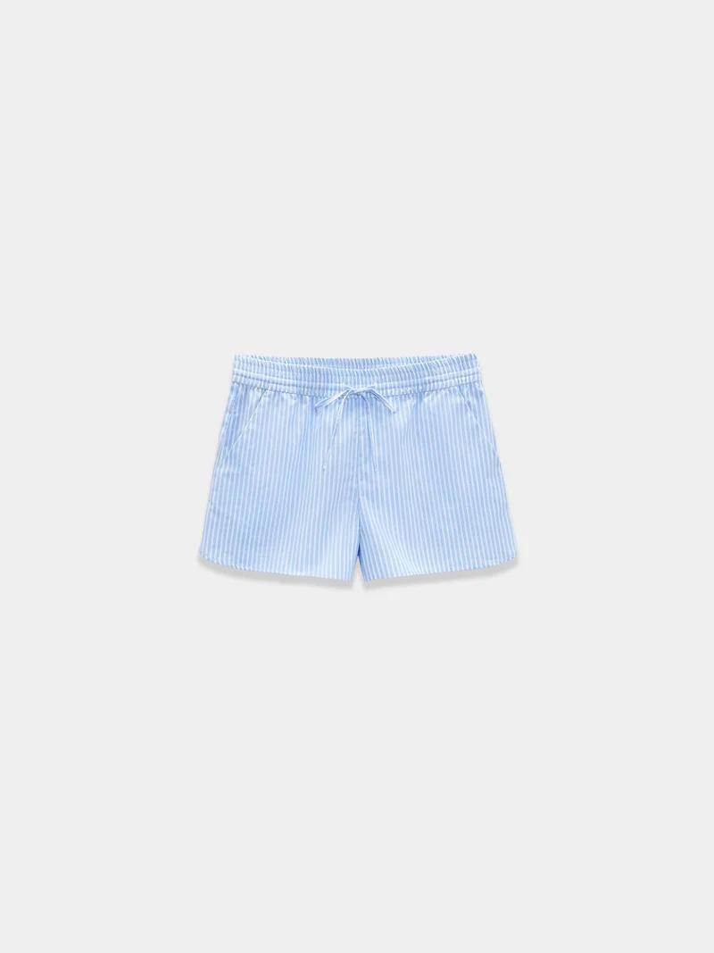 Cerulean Breeze Tie-Detail Shorts