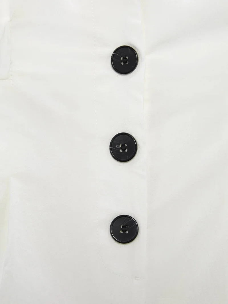 White Paperbag Shorts with buttons