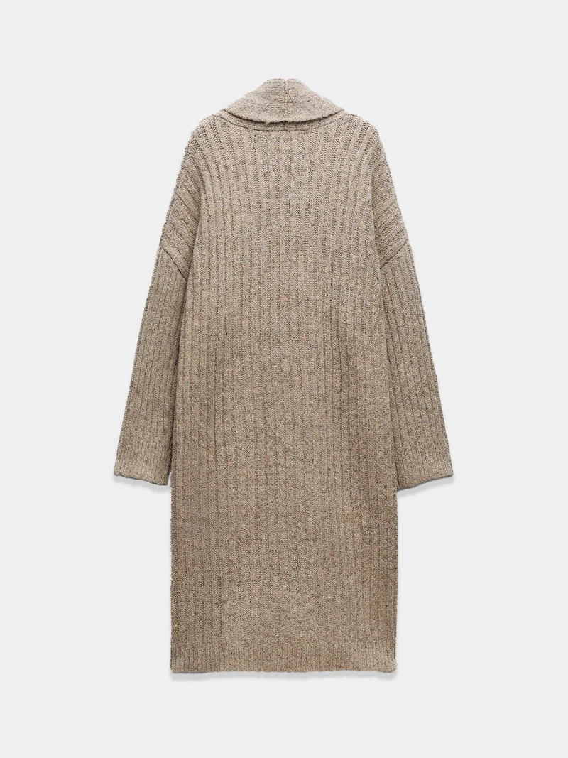 Ribbed Elegance Knit Coat