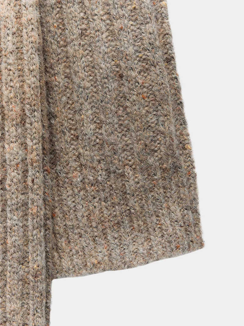 Ribbed Elegance Knit Coat