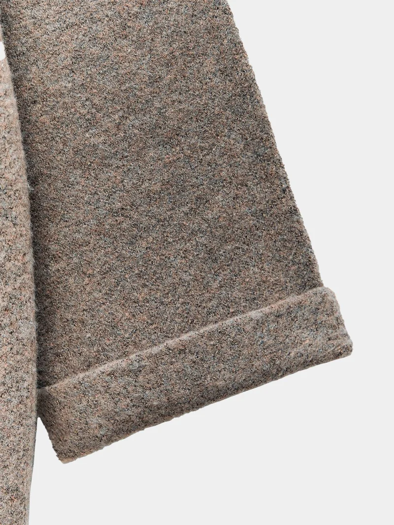 ScarfAccented Knit Cocoon Coat