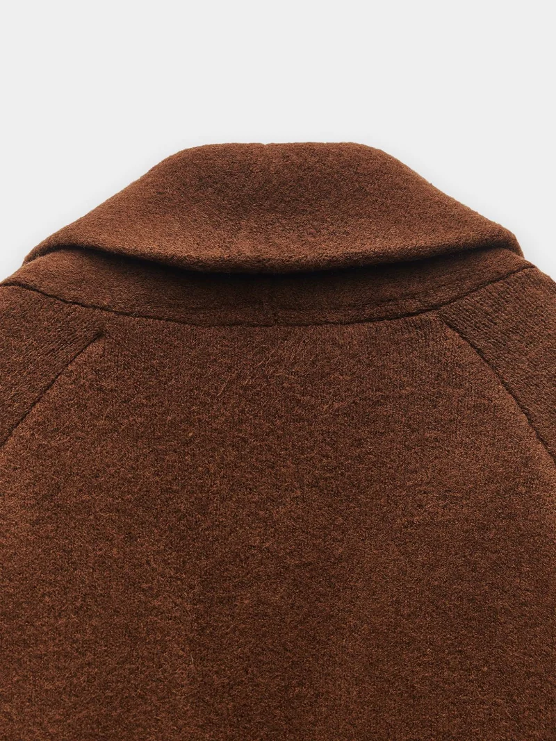 Knit Comfort Turn-Up Sleeve Coat