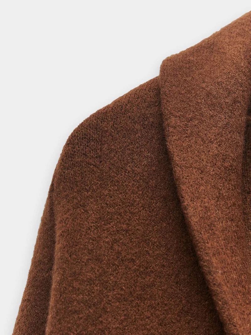 Knit Comfort Turn-Up Sleeve Coat