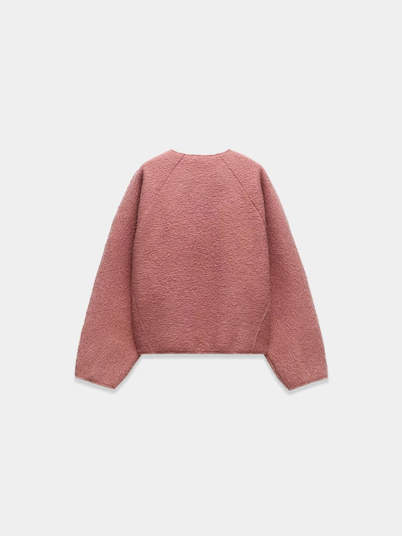 Pink Bouclé textured sweatshirt