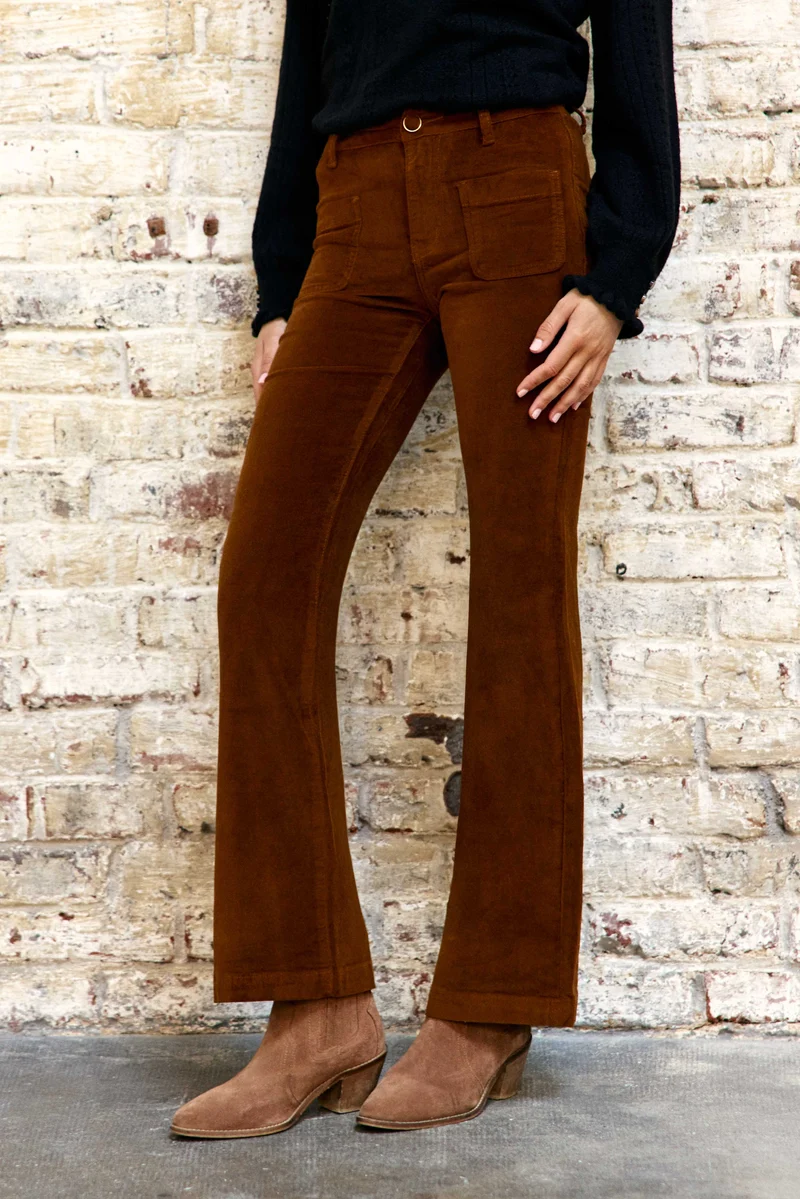 Sonny - Pantalon flare en velours