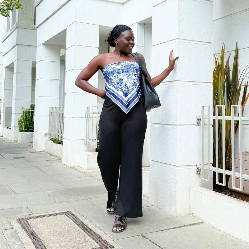 Wide Leg Jersey Trousers - Black