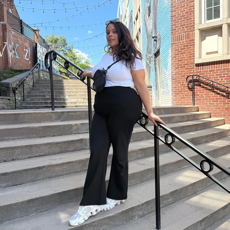 Kick Flare Jersey Trousers - Black